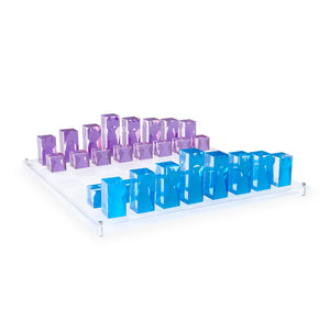   Blue & Purple Acrylic Chess Set | Oroa.com
