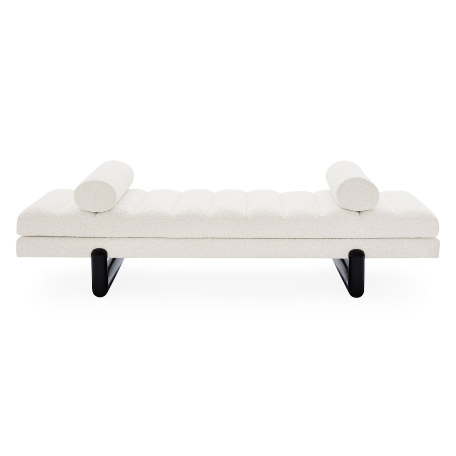   White Channeled Bouclé Daybed | Oroa.com