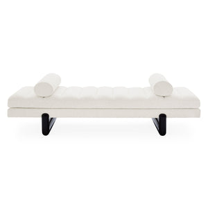   White Channeled Bouclé Daybed | Oroa.com