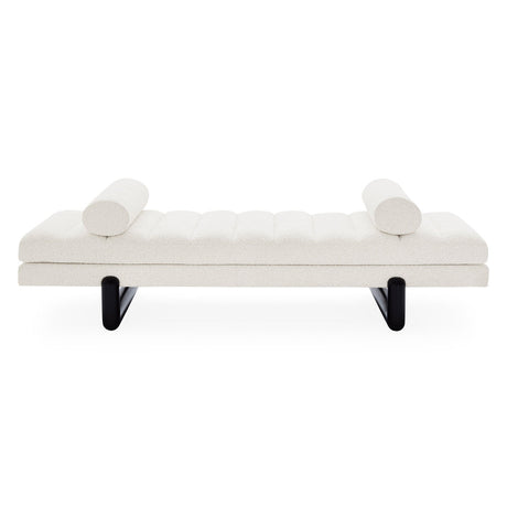   White Channeled Bouclé Daybed | Oroa.com