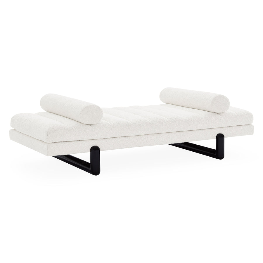   White Channeled Bouclé Daybed | Oroa.com