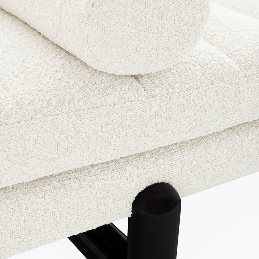   White Channeled Bouclé Daybed | Oroa.com