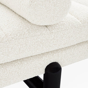   White Channeled Bouclé Daybed | Oroa.com