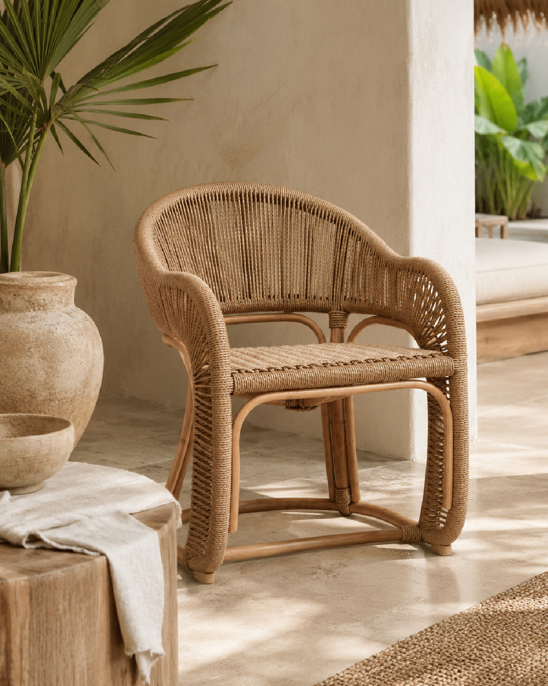  Modern European furniture - Rattan Indoor/Outdoor Barrel-Back Accent Chair - www.oroa.com | Oroa.com