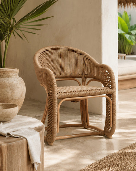   Modern European furniture - Rattan Indoor/Outdoor Barrel-Back Accent Chair - www.oroa.com | Oroa.com