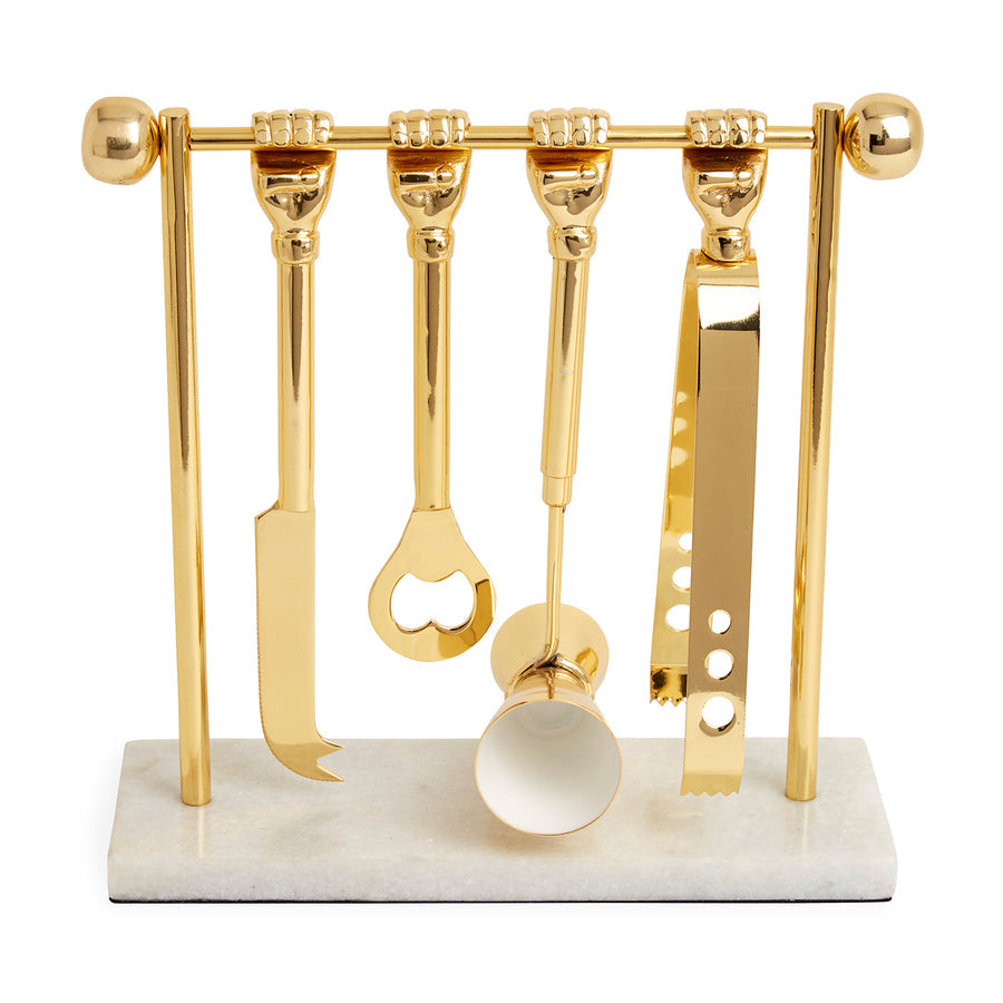   Brass Finish Barware Set | Oroa.com