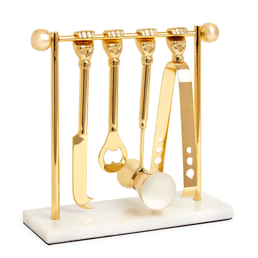   Brass Finish Barware Set | Oroa.com