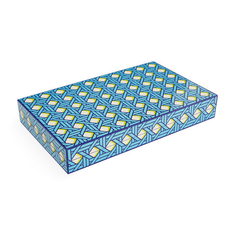   Blue Lacquere Backgammon Set | Oroa.com