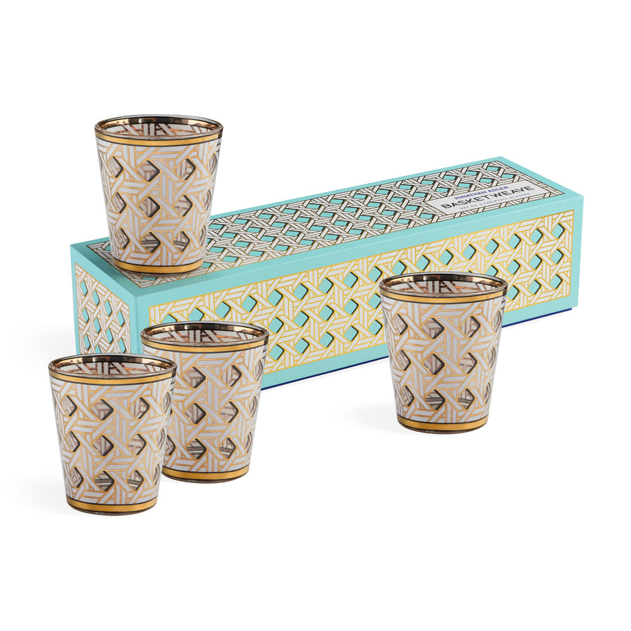   Gold Accent Glassware Set (4) | Oroa.com