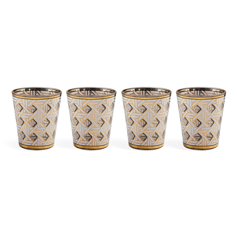   Gold Accent Glassware Set (4) | Oroa.com
