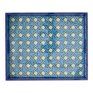   Patterned Blue Lacquer Tray | Oroa.com