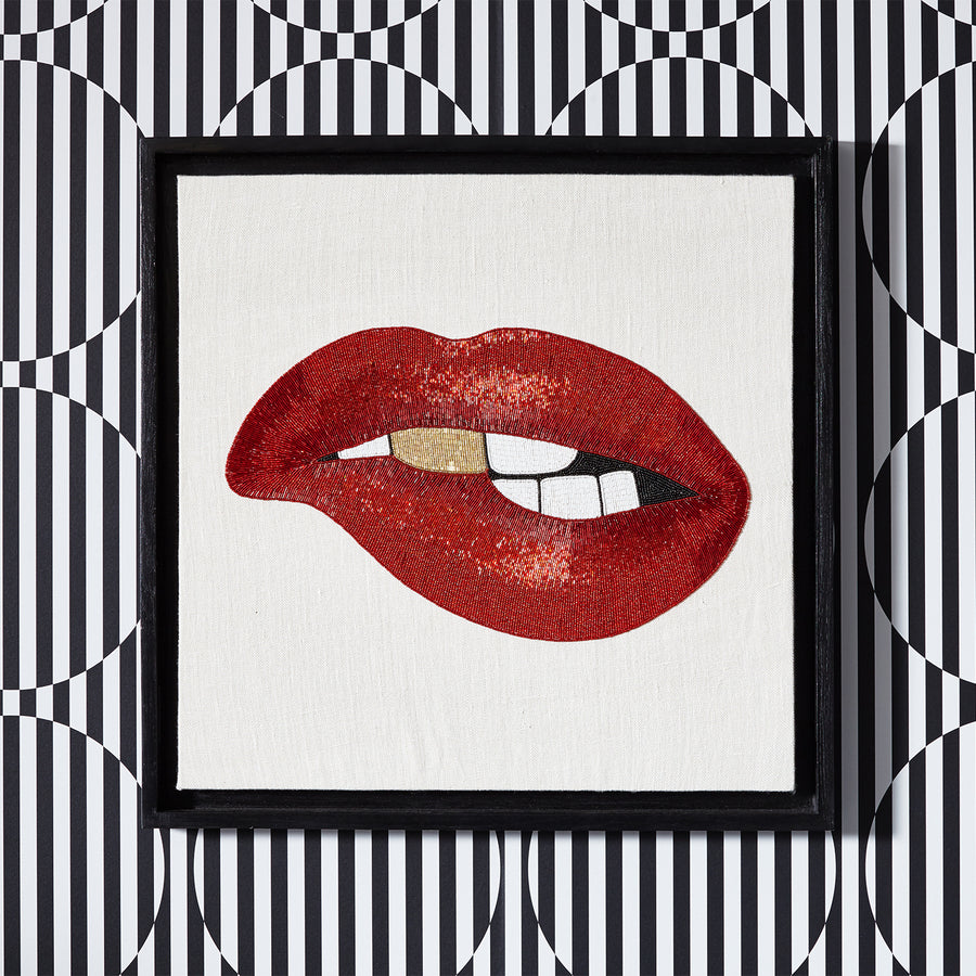   Red Lips Beaded Art | Oroa.com