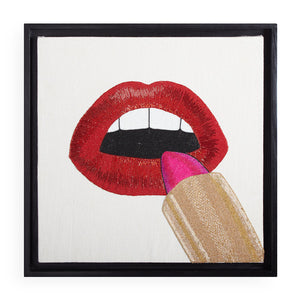   Hand-Beaded Lips Wall Art | Oroa.com