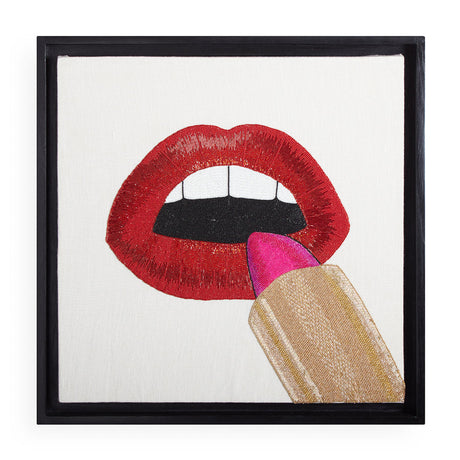   Hand-Beaded Lips Wall Art | Oroa.com