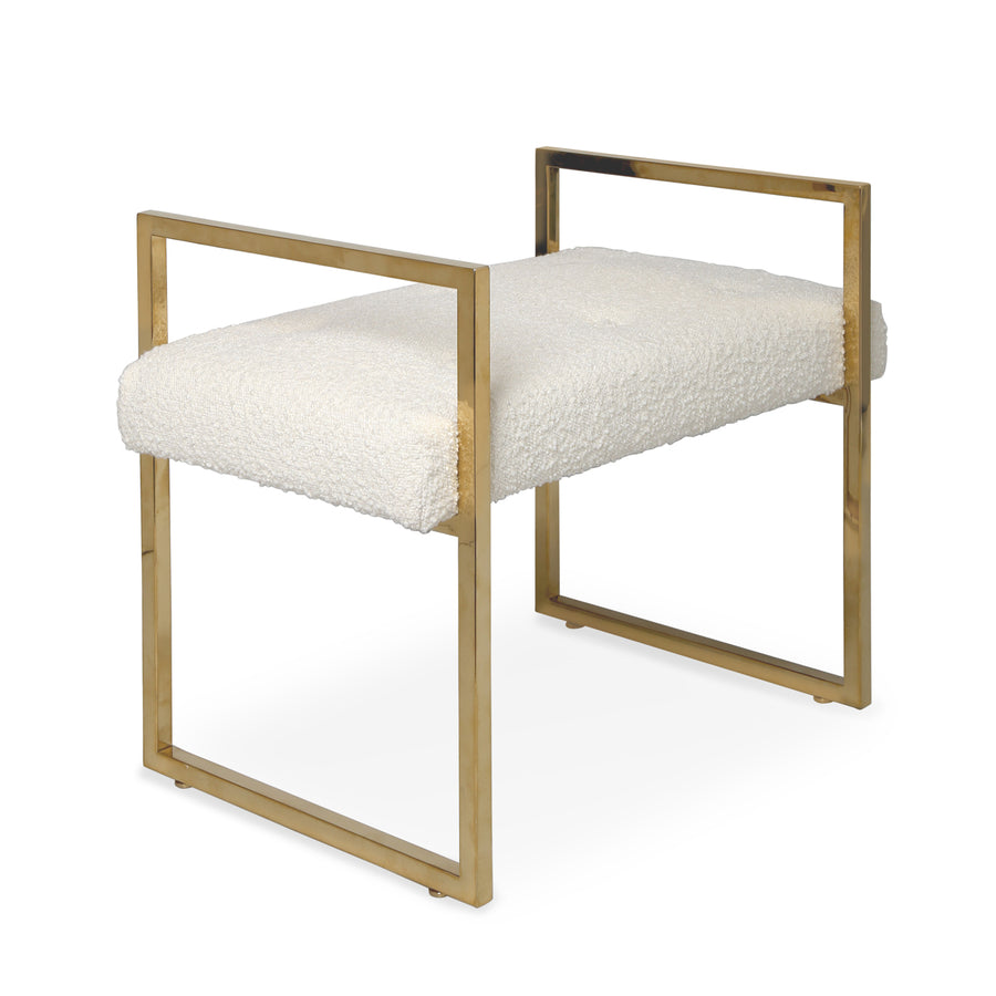   Ivory Bouclé Bench | Oroa.com