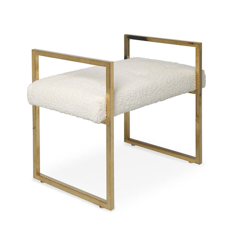   Ivory Bouclé Bench | Oroa.com