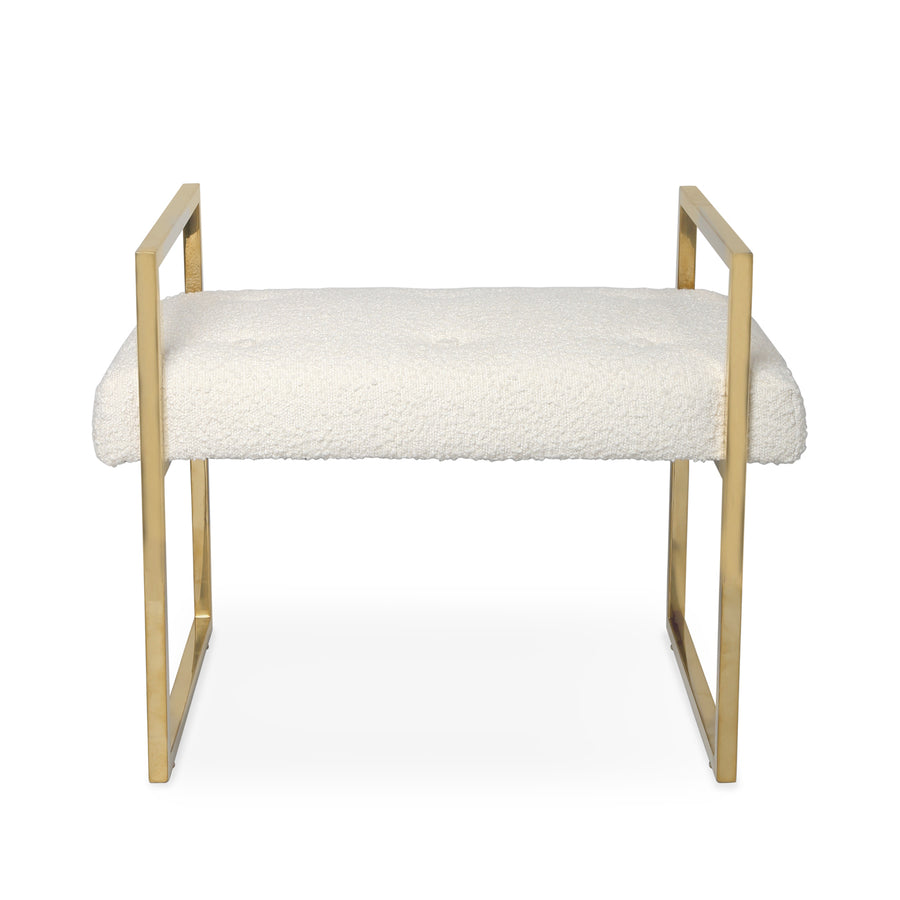   Ivory Bouclé Bench | Oroa.com