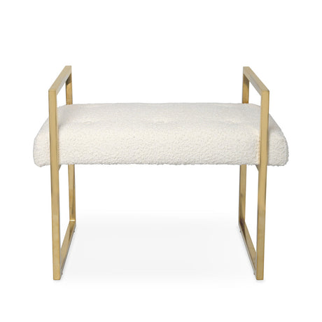   Ivory Bouclé Bench | Oroa.com