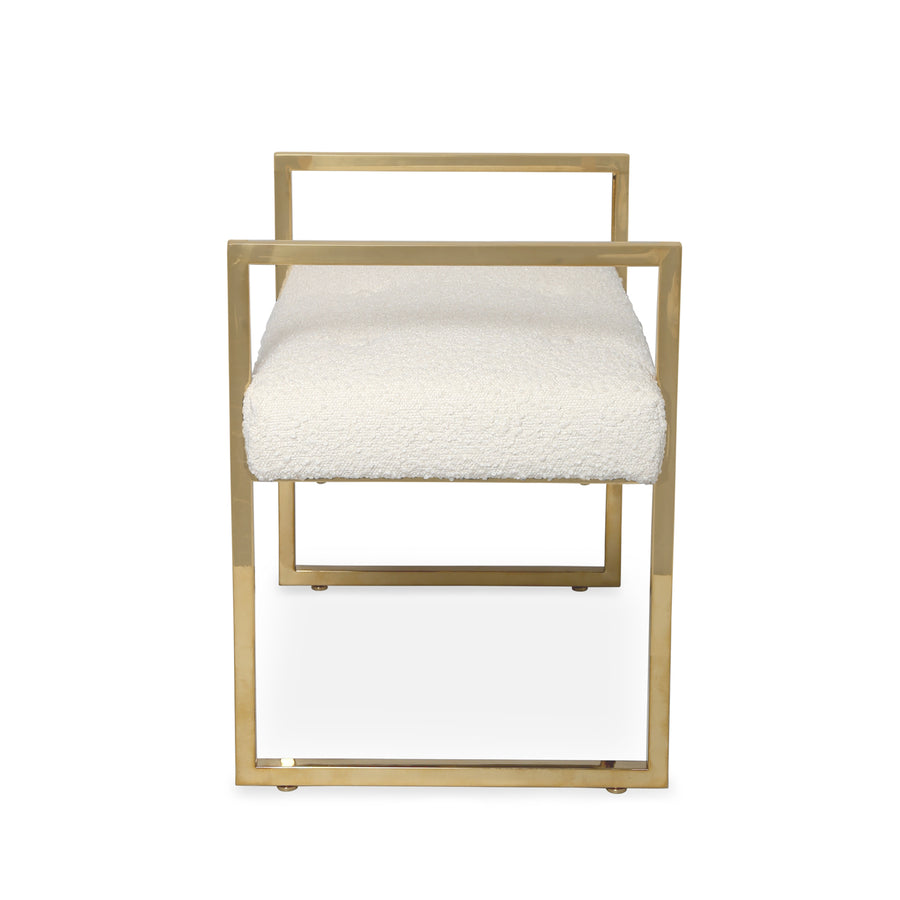   Ivory Bouclé Bench | Oroa.com