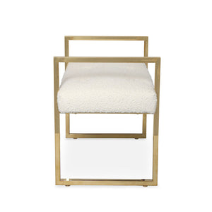   Ivory Bouclé Bench | Oroa.com