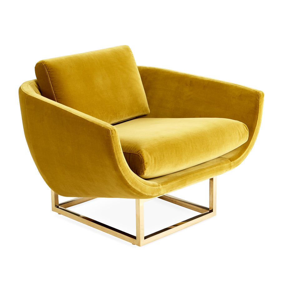   Brass Base Velvet Lounge Chair | Oroa.com
