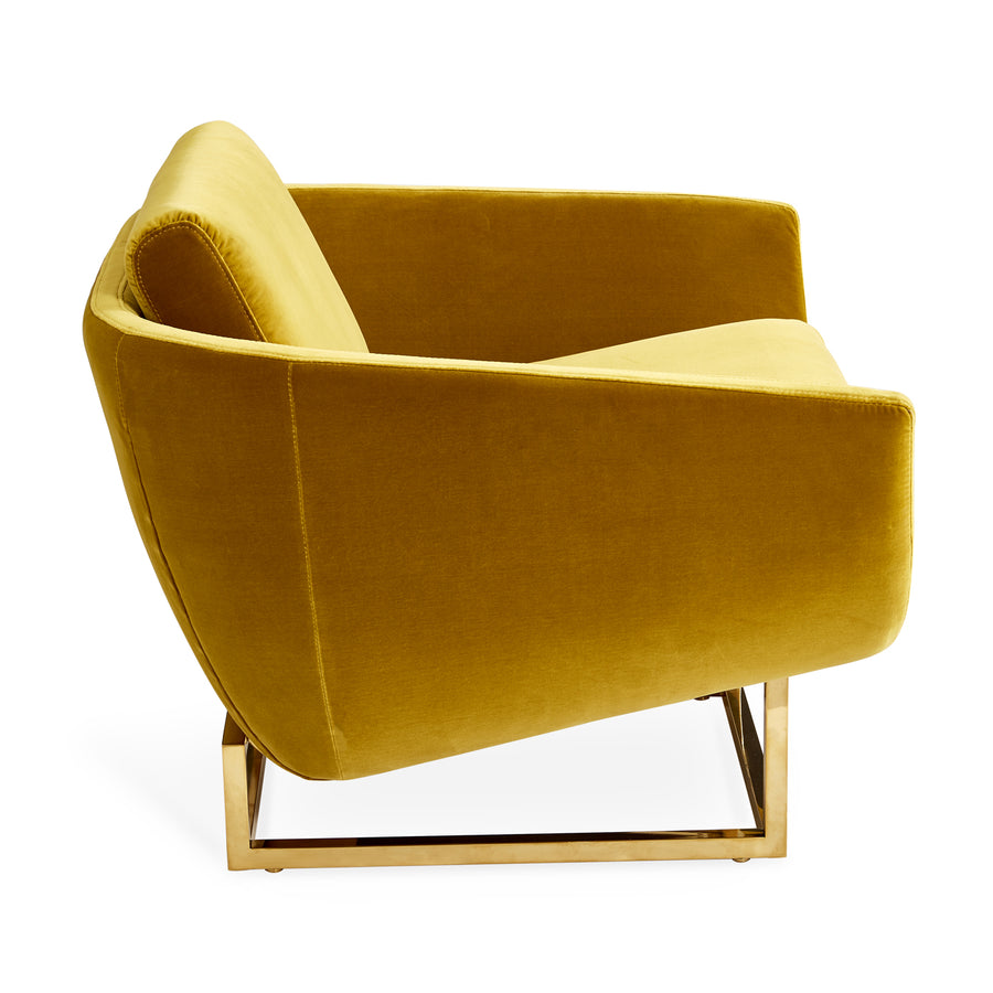   Brass Base Velvet Lounge Chair | Oroa.com