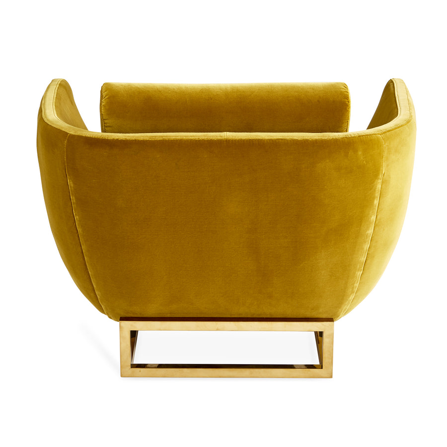   Brass Base Velvet Lounge Chair | Oroa.com