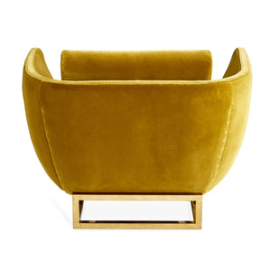   Brass Base Velvet Lounge Chair | Oroa.com