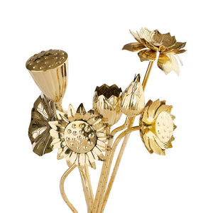   Engraved Brass Flower Bouquet | Oroa.com
