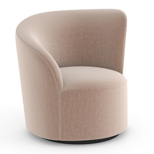   Taupe Velvet Left-Armed Swivel Chair | Oroa.com