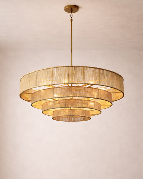   Modern European furniture - 4-Tier Rustic Jute Chandelier - www.oroa.com | Oroa.com