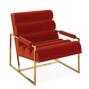  Channeled Velvet Lounge Chair | Oroa.com