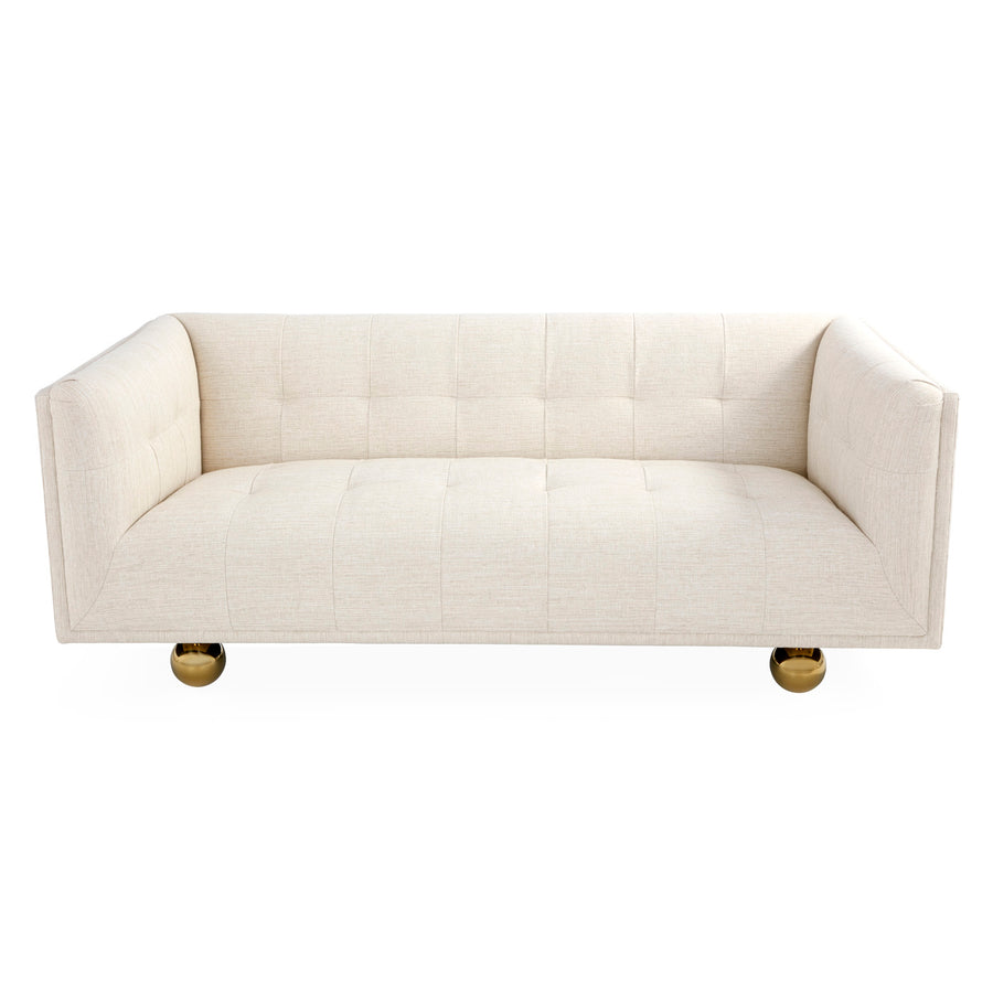   Brass Ball Feet Tufted Sofa | Oroa.com