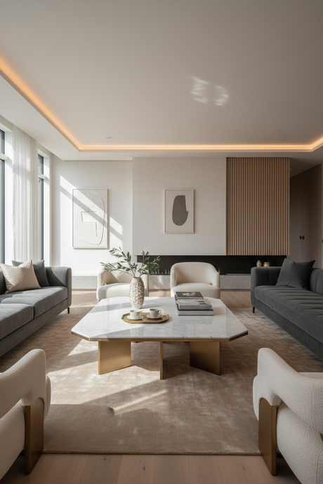   coffee table in luxury modern interior, portrait | Oroa.com
