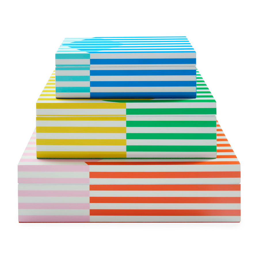   Multicolored Stripes Lacquer Box S | Oroa.com