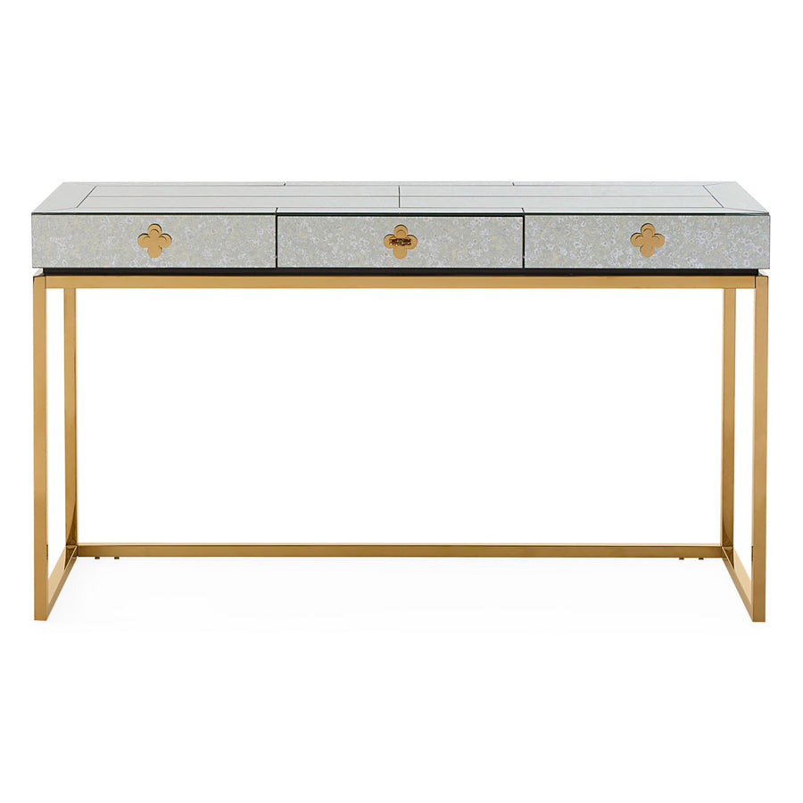   Antiqued Mirror 3-Drawer Desk | Oroa.com