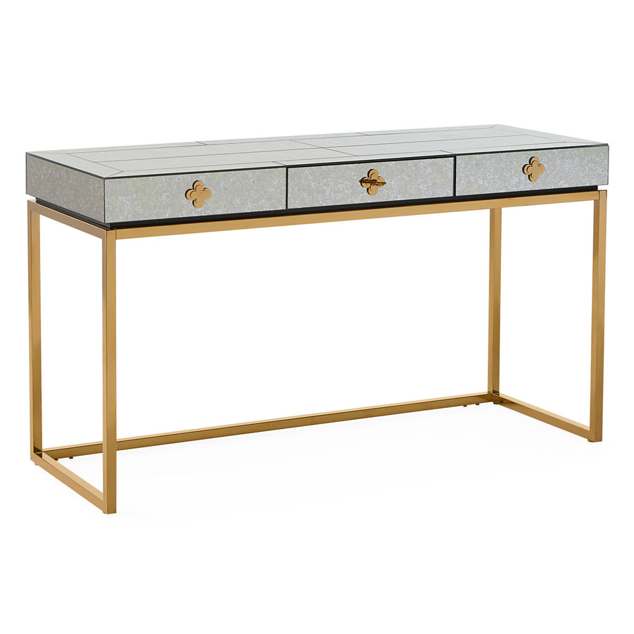   Antiqued Mirror 3-Drawer Desk | Oroa.com