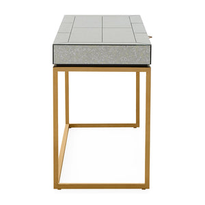   Antiqued Mirror 3-Drawer Desk | Oroa.com