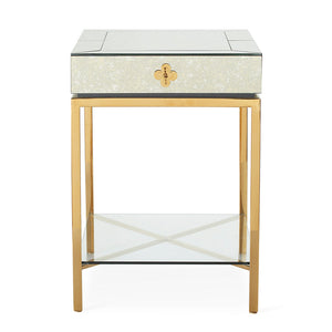   Antiqued Mirror 1-Drawer Side Table | Oroa.com