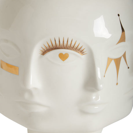   Gilded Porcelain Face Vase L | Oroa.com