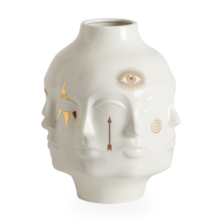   Gilded Porcelain Face Vase L | Oroa.com