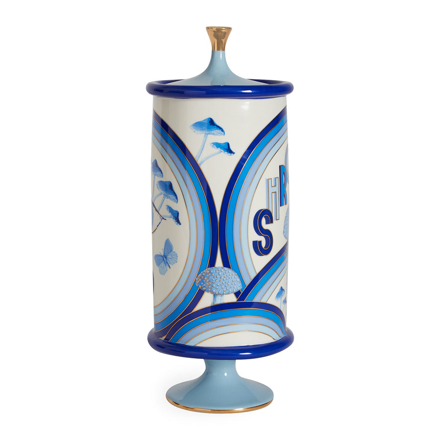   Blue-Toned Porcelain Shrooms Canister | Oroa.com