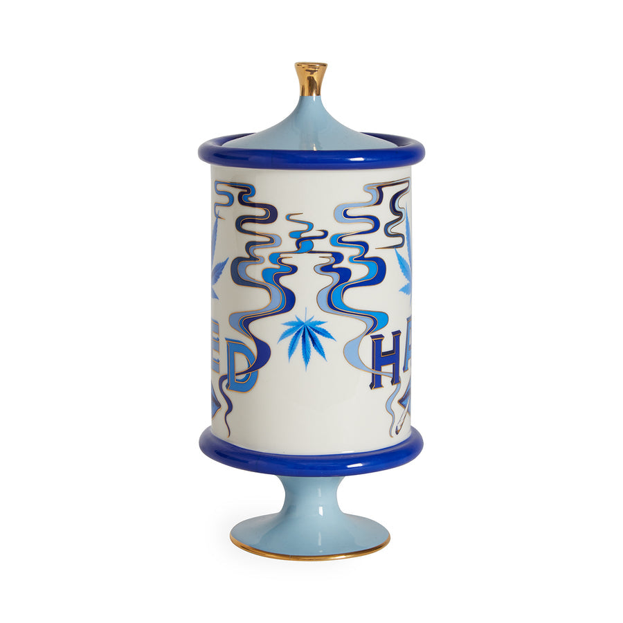   Blue-Toned Porcelain Weed Canister | Oroa.com