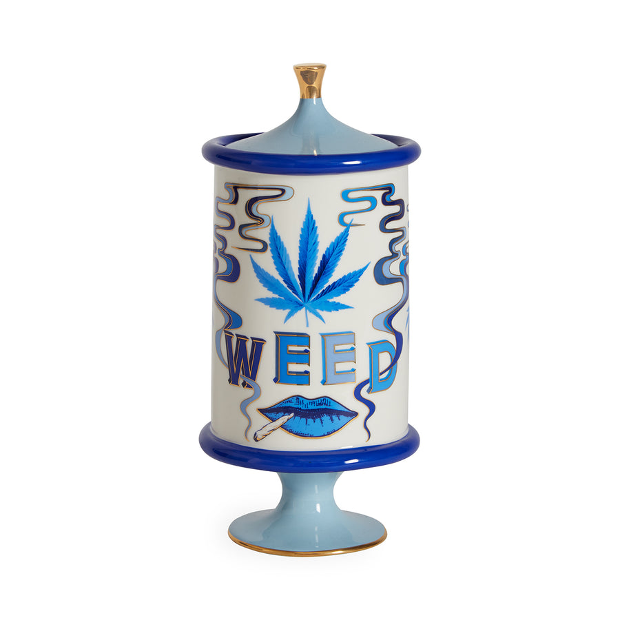   Blue-Toned Porcelain Weed Canister | Oroa.com