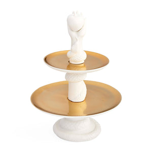   Gold Porcelain 2-Layer Tray | Oroa.com
