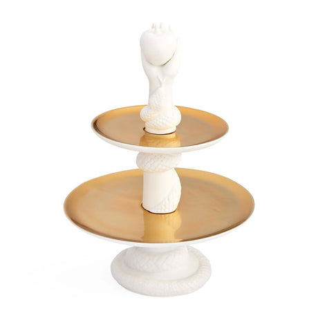   Gold Porcelain 2-Layer Tray | Oroa.com