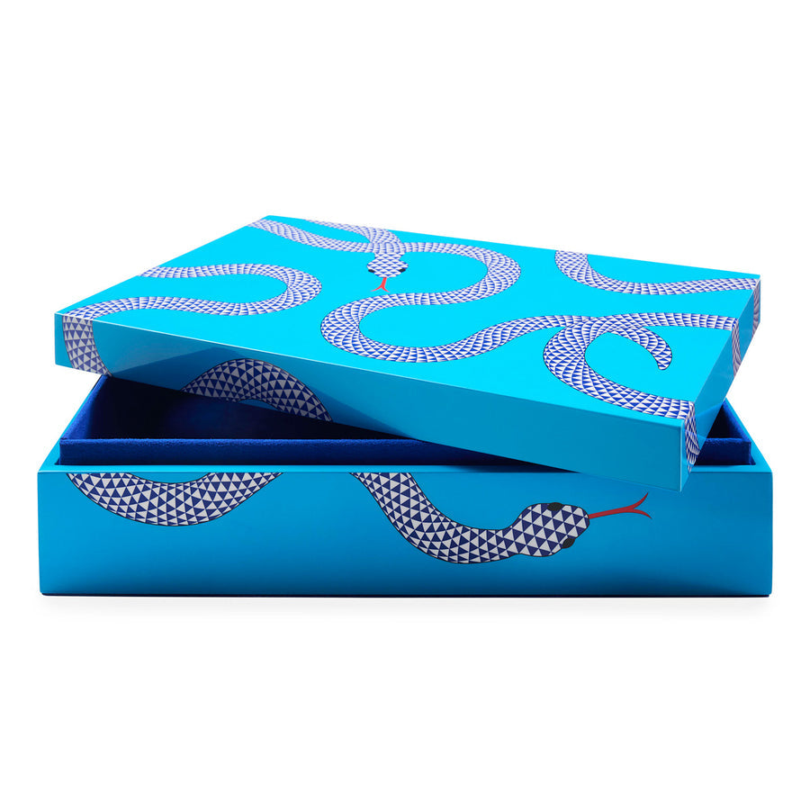   Blue Lacquer Jewelry Box L | Oroa.com