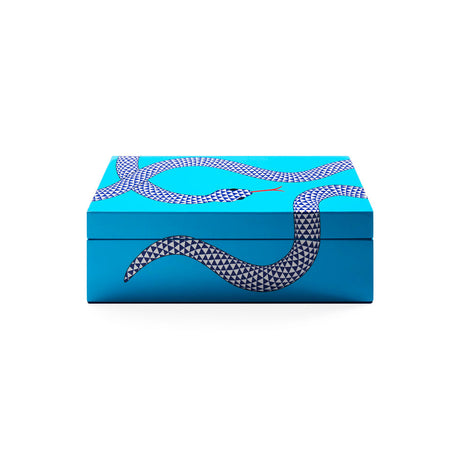   Velvet Lined Blue Lacquer Box S | Oroa.com