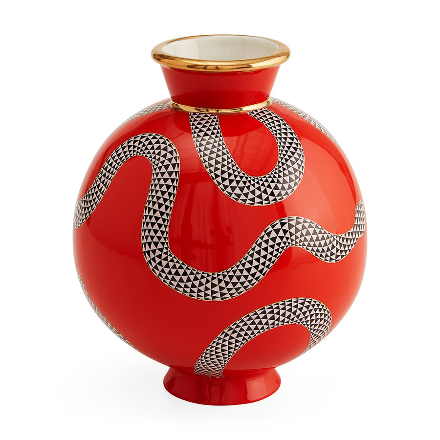  Red Porcelain Round Vase | Oroa.com
