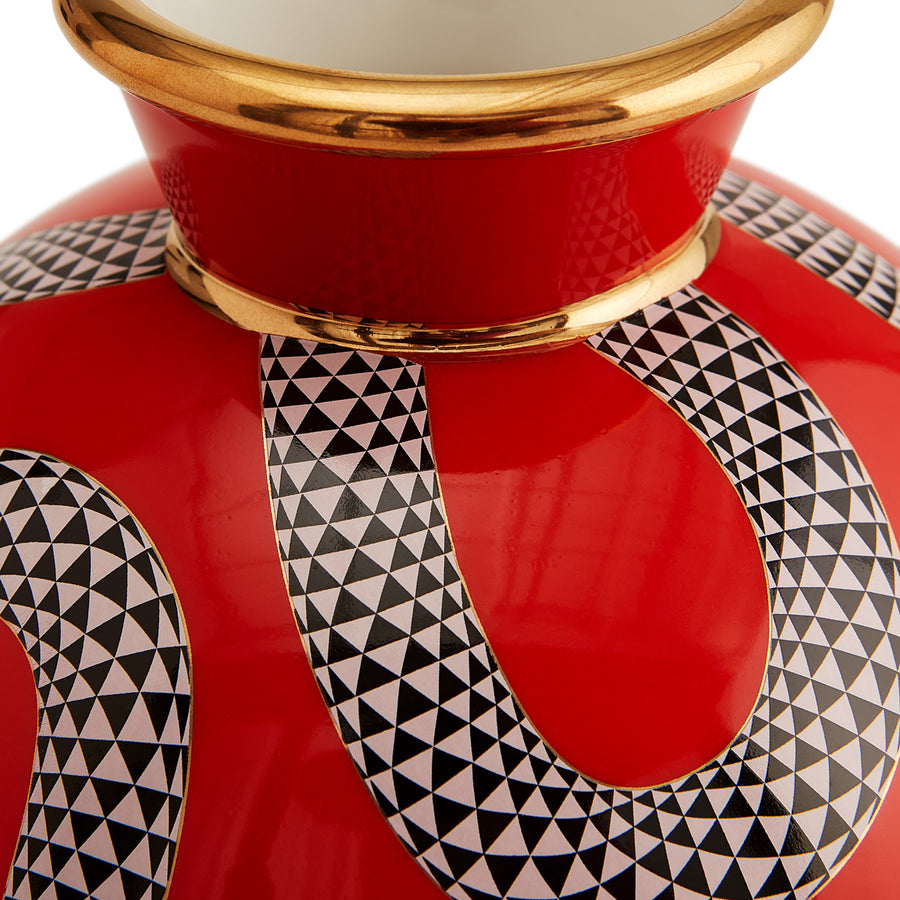   Red Porcelain Round Vase | Oroa.com